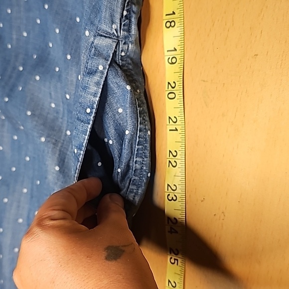 Med Philosophy polka dotted denim like shirt dress with pockets - Picture 8 of 9